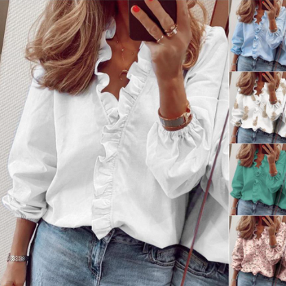 New Long Sleeve Ruffle Blouse