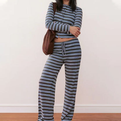👚 65% OFF FLASH SALE ! ⚡ Women's Striped Knit 2-Piece Set – Soft Stretch Knit Fabric, Classic Striped Pattern, Effortless Matching & Versatile 🧶