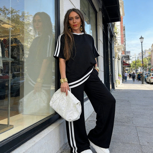 ⏳Limited-time 50% off⏰Women's Striped Top & Wide-Leg Pants Set👚👖