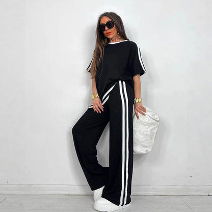 ⏳Limited-time 50% off⏰Women's Striped Top & Wide-Leg Pants Set👚👖