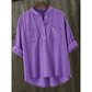 Women's Plus Size Henley V Neck Shirt