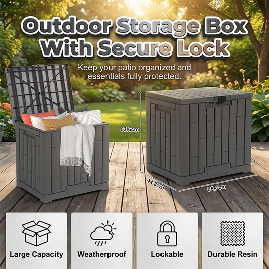 Waterproof Outdoor Storage Box with Lockable Lid