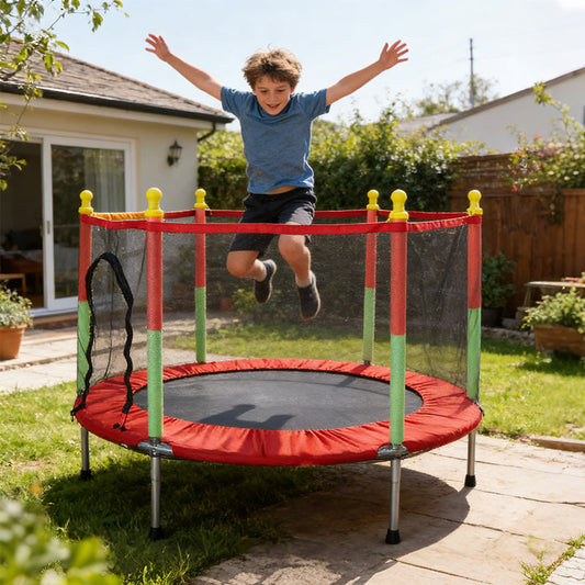 🔥50% OFF & Free Shipping 🔥4.6ft Kids' Trampoline with Safety Enclosure Net