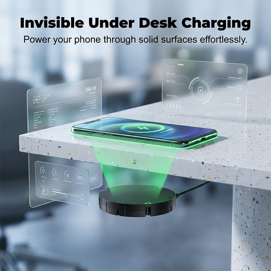 🔥2026 New Arrival🔥Invisible Mount Under-Desk Wireless Charger – Effortless Auto Charging!