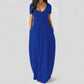 📢📢50% OFF !! ⏰Women's Round Neck Short Sleeve Casual Soft Fabric Long Dress
