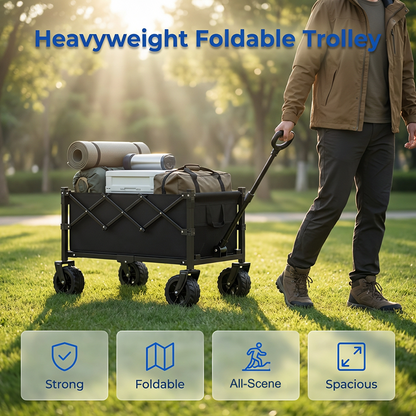 📢📢50% OFF !! ⏰ Collapsible Wagon Cart with Wheels – Foldable, Heavy-Duty & Perfect for Camping, Shopping, Garden & Beach Trips 🛒✨