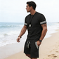 ⏳Time-Limited Special⏰Men's Striped T-Shirt & Shorts 2-Piece Set