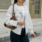 🌺Spring Hot Sale 50% OFF💐Women's Polka Dot Cropped Jacket with Stand Collar