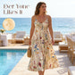 🔥 Hot sale 50% OFF🔥Plus Size Floral Print Spaghetti Strap Midi Dress