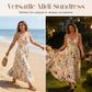 🔥 Hot sale 50% OFF🔥Plus Size Floral Print Spaghetti Strap Midi Dress