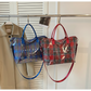 Women's Plaid PVC Tote Bag