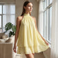 🥳2026 HOT SALE🥳💞50K+ SOLD!💕🌸 50% OFF! Women’s Halter Mini Dress – Relaxed forgiving fit, drapes beautifully. Striking backless style keeps you cool. Dress up or down with ease. Sizes S-2XL. 👗✅