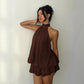 🥳2026 HOT SALE🥳💞50K+ SOLD!💕🌸 50% OFF! Women’s Halter Mini Dress – Relaxed forgiving fit, drapes beautifully. Striking backless style keeps you cool. Dress up or down with ease. Sizes S-2XL. 👗✅