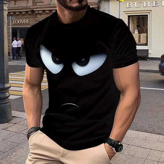 Men's Streetwear Graphic T-Shirt with Eye Print