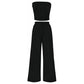 🏖️ 50% OFF! Women's Stylish Two-Piece Set: Strapless Bandeau Top & Chic Wide-Leg Pants