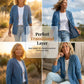 📢📢50% OFF !! ⏰  Women's Classic Button Front Denim Jacket – V-Neck, Breathable Fabric & Relaxed Fit 💙