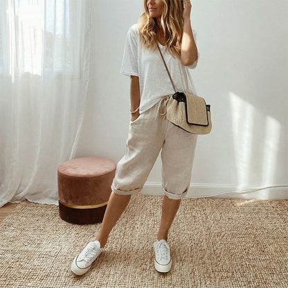 ⏰🔥LIMITED TIME 50% OFF! 👖 Women’s Casual Cotton Linen Capris – Breathable, Comfortable & Effortlessly Chic 🌿✨