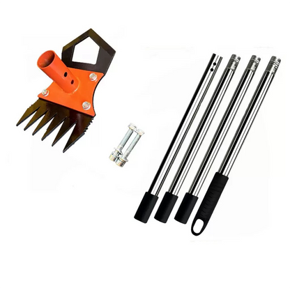 2-in-1 Garden Hoe and Rake with Long Handle