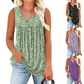 🌸 Women's Printed Button Sleeveless Top – Chic Print, Breathable & Lightweight ✨