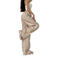 Women's Side Drawstring Wide-Leg Casual Trousers