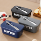 Large Plastic Butter Dish With Lid & Knife