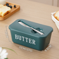 Large Plastic Butter Dish With Lid & Knife