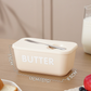 Large Plastic Butter Dish With Lid & Knife