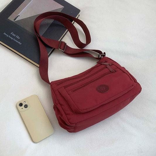 Lightweight Nylon Multi-Pocket Crossbody Bag