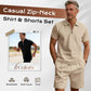 🎁2026 New Arrivals 50% OFF💥Summer Zip-Neck Shirt & Shorts Set – Breathable, Lightweight & Effortlessly Stylish ☀️🌬️🔥【Limited Time】