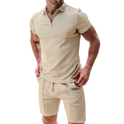 🎁2026 New Arrivals 50% OFF💥Summer Zip-Neck Shirt & Shorts Set – Breathable, Lightweight & Effortlessly Stylish ☀️🌬️🔥【Limited Time】