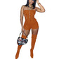 Solid Color Sleeveless Lace-Up Jumpsuit
