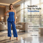💙✨ LIMITED-TIME 50% OFF! Women’s Strapless Pleated Peplum Top & Wide-Leg Pants Set – Flattering Waist, Breathable Comfort & Elegant Evening Style