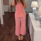 💙✨ LIMITED-TIME 50% OFF! Women’s Strapless Pleated Peplum Top & Wide-Leg Pants Set – Flattering Waist, Breathable Comfort & Elegant Evening Style
