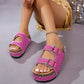 👡 50% OFF NOW! 🏖️ Double Buckle Cork Slide Sandals – Sparkling, Comfy & Effortlessly Chic – Perfect for Summer & Beach ✨