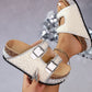 👡 50% OFF NOW! 🏖️ Double Buckle Cork Slide Sandals – Sparkling, Comfy & Effortlessly Chic – Perfect for Summer & Beach ✨