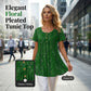 📢📢40% OFF !! ⏰Women's Floral Print Pleated Tunic Top🌸