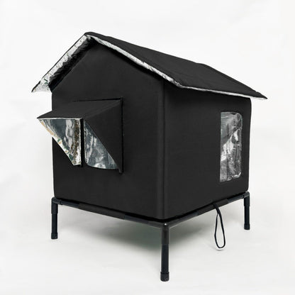 ⏳Time-Limited Special⏰All-Weather Elevated Outdoor Cat House – Waterproof, Insulated, Foldable 🌧️