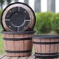 Round Resin Barrel Planter for Garden