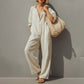 Casual Jumpsuit with V-Neck and Button Closure