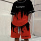 👕 LIMITED-TIME 50% OFF! 🎨 Men's Graphic Print 2-Piece Set – T-Shirt & Shorts, Breathable Polyester, Vibrant Print 🏃‍♂️