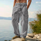 👖50% OFF! ✨ Men's Cotton Linen Cargo Pants with Drawstring Waist – Breathable, Relaxed Fit, Multi-Pocket 🏔️