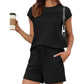 Women's Pintuck T-Shirt & Drawstring Shorts 2-Piece Set