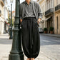 Men's Casual Harem Pants with Elastic Ankles