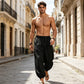 Men's Casual Harem Pants with Elastic Ankles