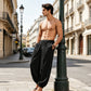 Men's Casual Harem Pants with Elastic Ankles