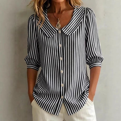 🎁2026 New Arrivals 50% OFF💥Summer Commuter Striped Button-Down Shirt🌸👔