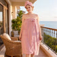 Women's Plus Size Warm Towel Wrap Robe Set with Drying Cap