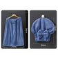 Women's Plus Size Warm Towel Wrap Robe Set with Drying Cap