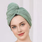 Women's Plus Size Warm Towel Wrap Robe Set with Drying Cap