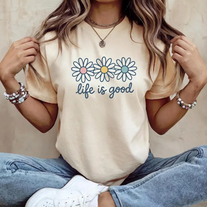 "🌼Life is Good😊" Daisy Graphic T-Shirt👕